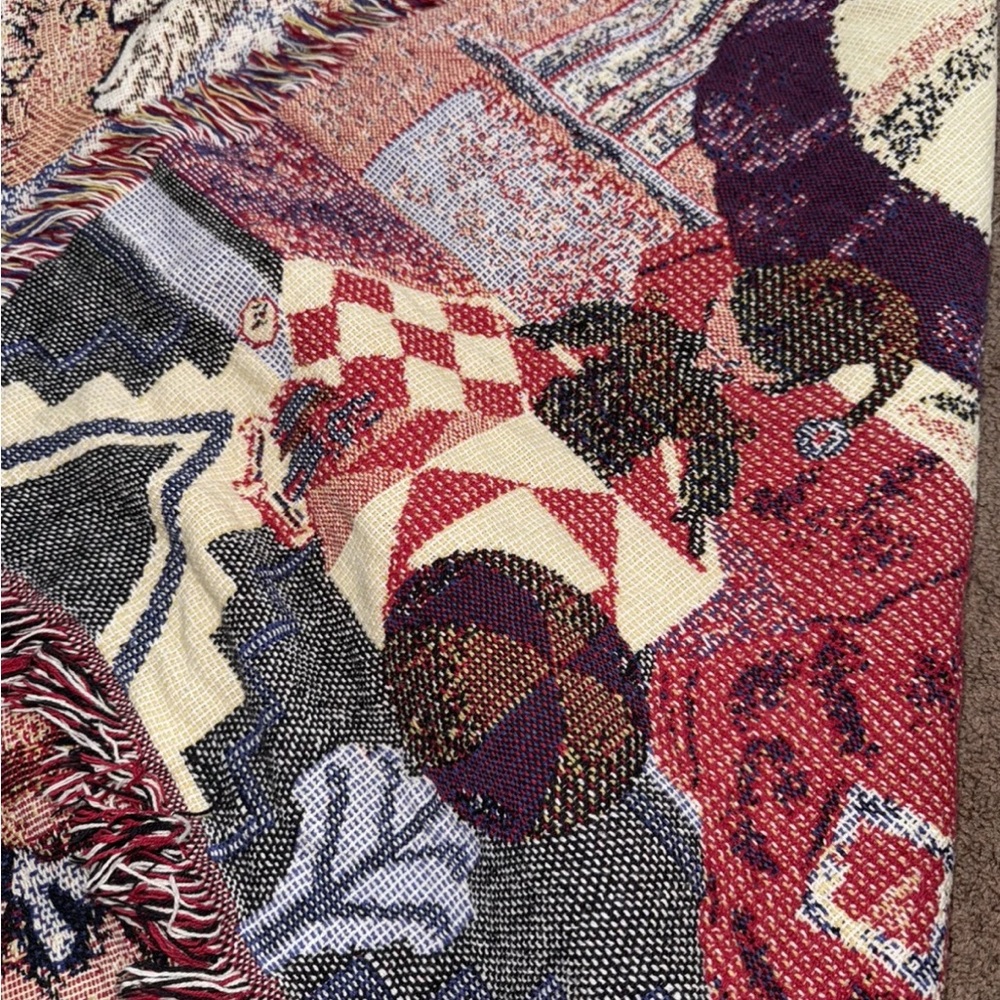 The Rug Barn Hugging Santa Throw 100% cotton Christmas Blanket Tapestry 46x60” - Picture 4 of 5